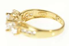 14K Yellow Gold Three Stone Classic Travel Engagement Ring