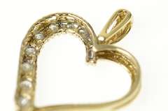 10K Yellow Gold Classic Diamond Curvy Heart Love Symbol Pendant