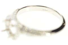 14K White Gold Diamond Halo 5.25mm Engagement Setting Ring