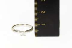 18K White Gold 0.42 Ct Asscher Cut Diamond Engagement Ring