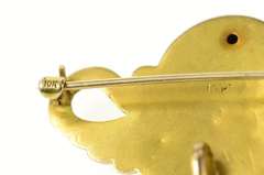 10K Yellow Gold Ornate Stylized Dragon Elaborate Pin/Brooch