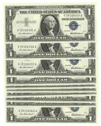10 Consecutive Superb Gem CU 1957 $1 Silver Certs
