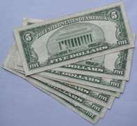 8 1934 D Series $5 Silver Certificates.