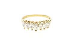10K Yellow Gold Graduated Marquise Cubic Zirconia Statement Ring