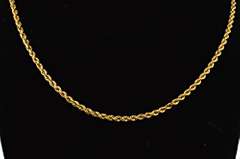 Hefty 14kt Gold Rope Chain Necklace