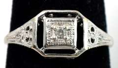 Filigree Diamond Ring in 14KT White Gold