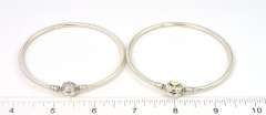 Pair of Pandora Bangle Bracelets in Sterling Silver