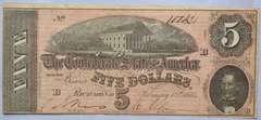 $ 5 1864  Confederate States Note