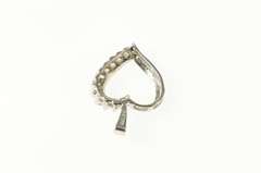 10K White Gold Classic Cubic Zirconia Love Symbol Heart Pendant