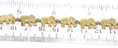 Powerful Yellow Gold Elephant Bracelet w Diamonds