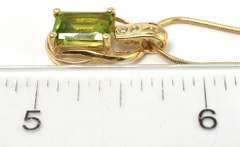 Vibrant Peridot & Diamond Necklace in 14KT Yellow Gold