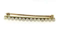 Pleasing Yellow Gold two Seed Pearl Pins