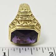 Stately Beautifully-Detailed 18K Amethyst Ring