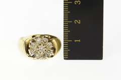 14K Yellow Gold 0.65 Ctw Classic Round Diamond Cluster Ring