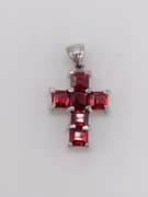 14kt Gold & Garnet Cross Pendant
