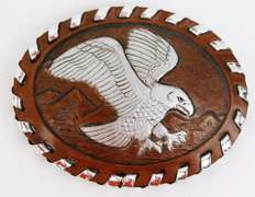 Vintage Large Leather Eagle Belt Buckle