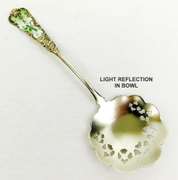 Antique Enameled Sterling Silver Berry Spoon