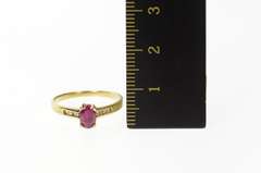 14K Yellow Gold Oval Ruby Diamond Accent Engagement Ring