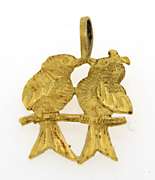Cute 14kt Lovebird Pendant