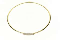 14K Yellow Gold 1.14 Ctw Curved Pave Diamond Collar Cocoon Necklace