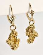Unique 14k Nugget Dangle Earrings