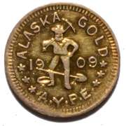1909 Alaska Yukon Expo Unc  1/2 Dwt Gold Token