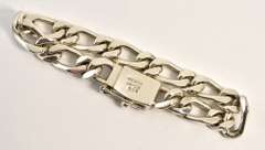 Heavy Man's Sterling Figaro Link Bracelet
