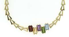 Fabulous Multi Colored Gemstone Yellow Gold Bracelet