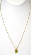 Vibrant Peridot & Diamond Necklace in 14KT Yellow Gold