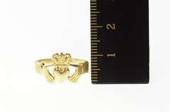 14K Yellow Gold Traditional Celtic Claddagh Loyalty Symbol Ring