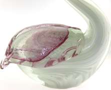 Hand Blown Art Glass Swan Figurine