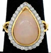 Hypnotic Opal & Diamond Ring in Vermeil