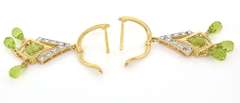 Vibrant Peridot & Diamond Dangle Earrings in Vermeil