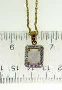 Sterling Silver Gold Plated Opal Color Pendant Necklace