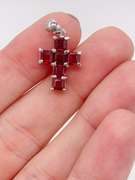 14kt Gold & Garnet Cross Pendant
