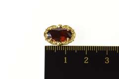 14K Yellow Gold Oval Victorian Garnet Slide Bracelet Charm/Pendant