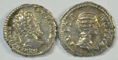 Near Mint Septimius Severus & Julia Domna Roman Silver Ancients