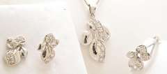 18kt White Gold and CZ Set