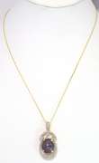 Inspiring Massive 12.00CTS Cabochon Cut Natural Star Ruby & White Sapphire Necklace in Vermeil