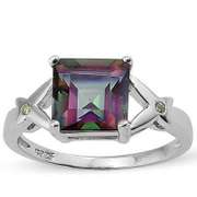 2.21 CT MYSTIC GEMSTONE & STERLING SILVER RING
