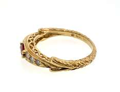 14KT Diamond Ruby Ring