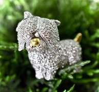 Whimsical Diamond-Covered 18K Dog Brooch/Pendant