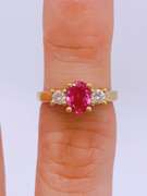 14kt Gold Pink Sapphire & Diamond Cocktail Ring