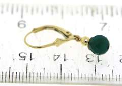 Amazing Yellow Gold Green Faceted Bead Leverback Earrings