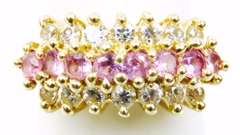 14K Pink Sapphire & White Tourmaline Ring, 5.5