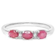 STERLING SILVER OV 3*4 MM RUBY RING