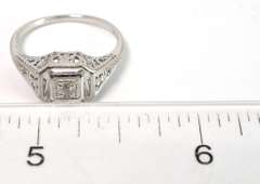 Filigree Diamond Ring in 14KT White Gold