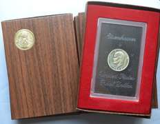 8 Brown Box Ike Silver Dollars