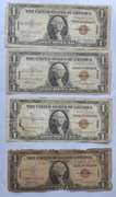 4 $ 1 Hawaii Emergency Overstamp Silver Certificates