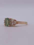 14kt Gold Green Amethyst & Sapphire Cocktail Ring